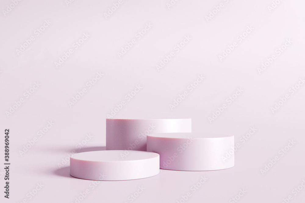 Wall mural abstract display podium mockup scene on pink background. 3d rendering