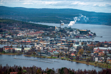 panorama of the town härnösand, sweden