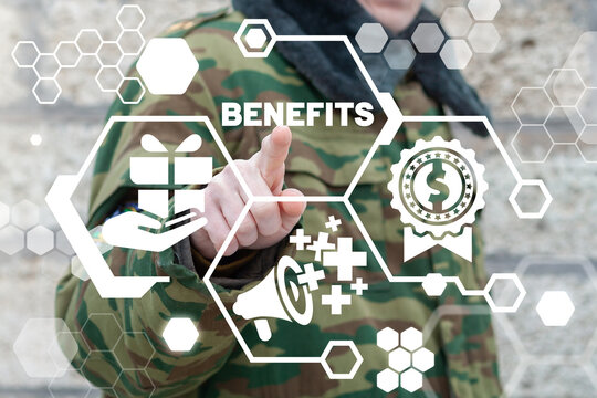 Benefits Soldiers Bonuses Concept. Soldier Benefit.