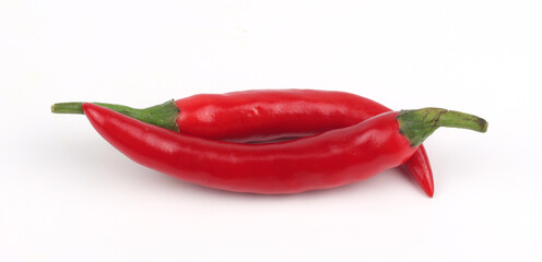 Chili peppers on a white background
