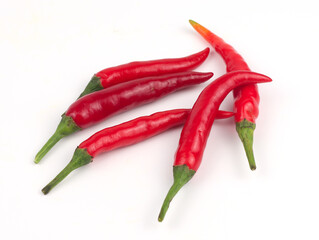Chili peppers on a white background