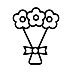 Wedding bouquet icon on white background, vector illustration