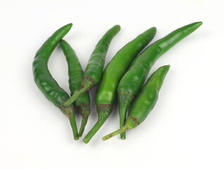 Chili peppers on a white background