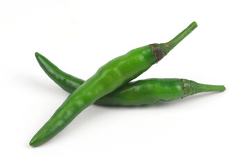 Chili peppers on a white background
