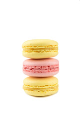 Three macaroon isolated on white background