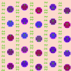 Berry and ribbon on sweet pattern and seamless vector