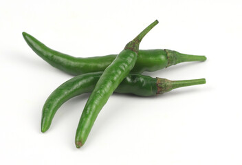 Chili peppers on a white background