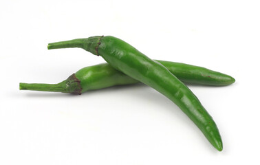 Chili peppers on a white background