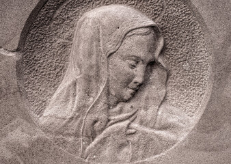 The image of the Virgin Mary. Fear and suffering