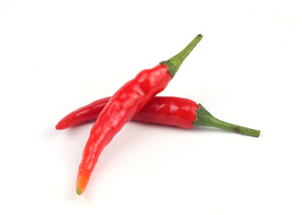 Chili peppers on a white background
