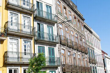 facade of buildings in Porto
