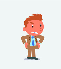 Angry cartoon character of businessman.