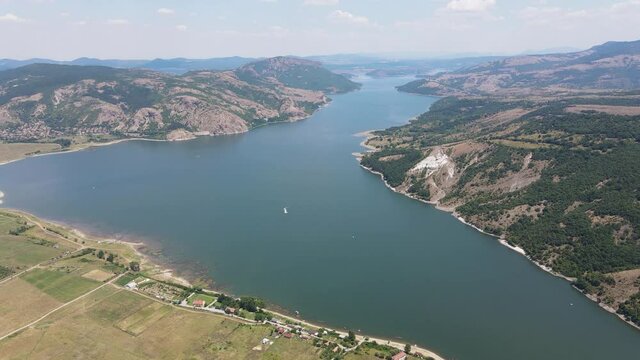 Amazing Aerial view of Studen Kladenets Reservoir, Kardzhali Region, Bulgaria