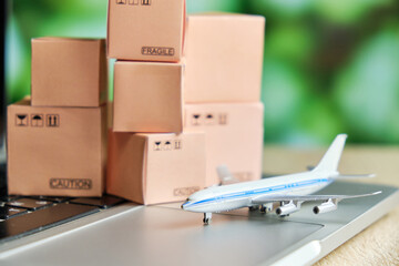 The concept of sending and tracking cargo online through air transportation