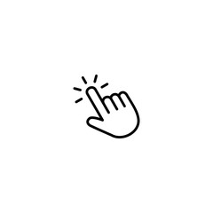 Hand click line icon, Hand cursor symbol vector