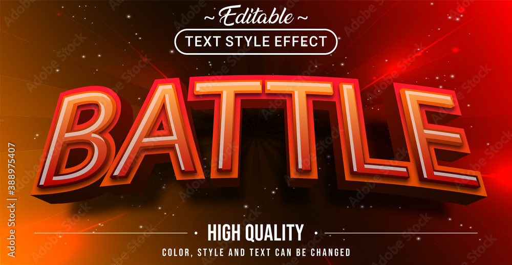 Poster editable text style effect - battle theme style.