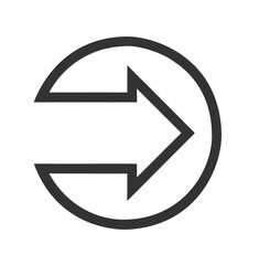 Black right arrow flat icon on white Background