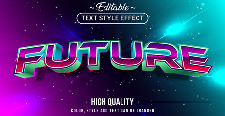 Editable text style effect - Futuristic theme style.