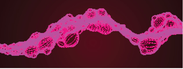 Abstract vector flowing wide wallpaper background. Biological mutation, microscopic virus, dotted particles shape, nano technology. Abstract flowing wide wallpaper background. © Sylverarts