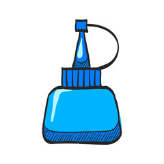 Ketchup bottle icon in color drawing. Food restaurant table sweet container ingredients