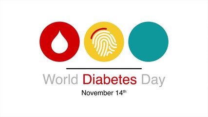 Video animation on the theme of World Diabetes day observed each year on November 14th across the globe. 4k