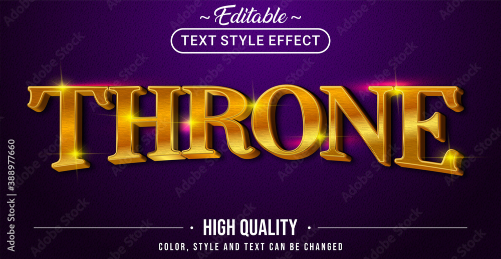 Poster editable text style effect - throne theme style.