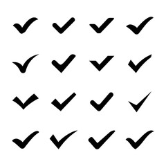 Approval check icon isolated, quality tick sign.