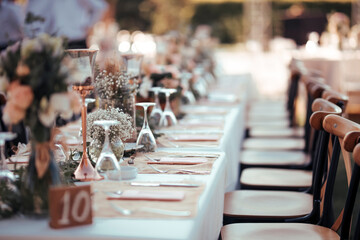 table set for a wedding