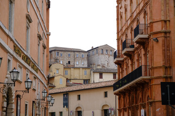 Perugia - August 2019: street of city center of Perugia
