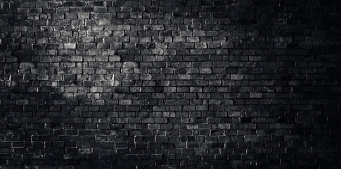 Fototapeta na wymiar Rustic black brick wall grunge texture background.