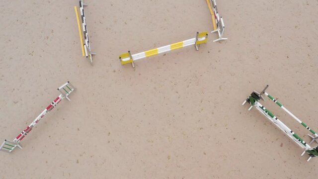 horses obstacle course from the air