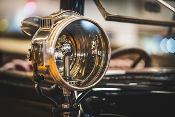 Headlamp of an old classic car