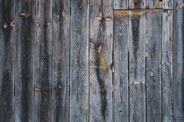 Detail of an old rustic wooden door