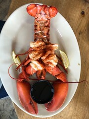 grilled maine lobster stuffed with shrimp