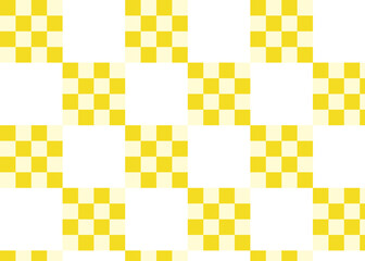 細かい市松模様　黄色