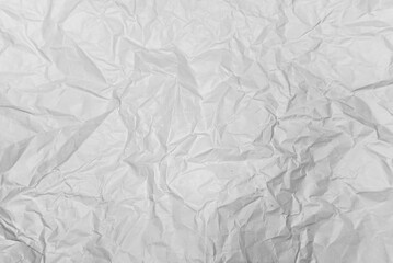white crumpled paper texture background.