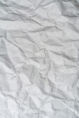 white crumpled paper texture background.