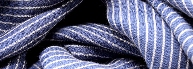 close-up of white and blue fabric texture background