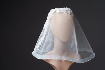 Wedding accessories - bridal veil on mannequin head