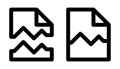 file broken icon, Corrupted file document vector icon, Error document icon symbol, Broken report 