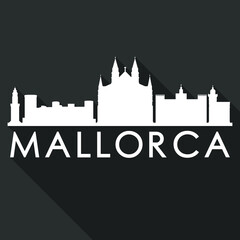 Fototapeta premium Mallorca Spain Flat Icon Skyline. Silhouette Design City Vector Art. Famous Buildings Vector.