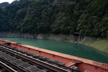 Naklejka premium railway bridge over the river