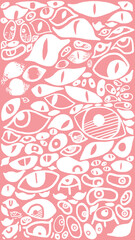 Pink Phone Wallpaper with Evil Eye Illustration