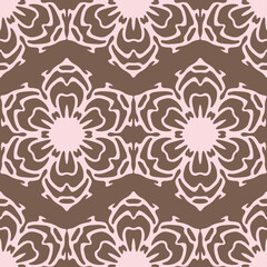 Abstract background similar to a flower or snowflake. Ornament suitable for textiles, fabrics, bedding. Seamless Vector Illustration