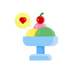 ice cream icon in flat style isolated on white background. EPS 10 