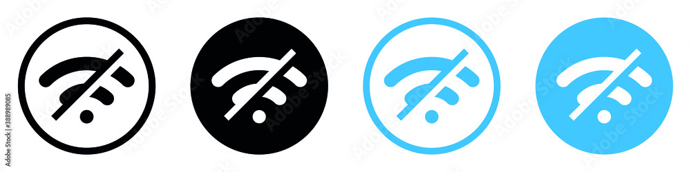 Aufkleber no internet signal vector icon, no wi-fi connection icon, not connected signal wifi sign, wireless, 