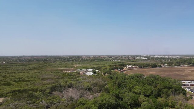 Rotating Drone shot of Fannie Bay racetrack in Darwin, Northern Territory
