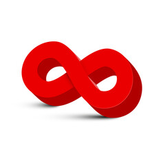 Red 3D Infinity Symbol Isolated