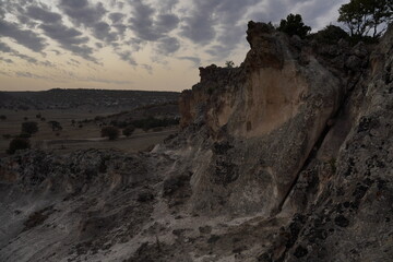 Sunset rain clouds in the rocky landscape in Phrygian Valley Park