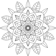 Easy Mandala coloring book simple and basic for beginners, seniors and children. Set of Mehndi flower pattern for Henna drawing and tattoo. Decoration in ethnic oriental, Indian style.
